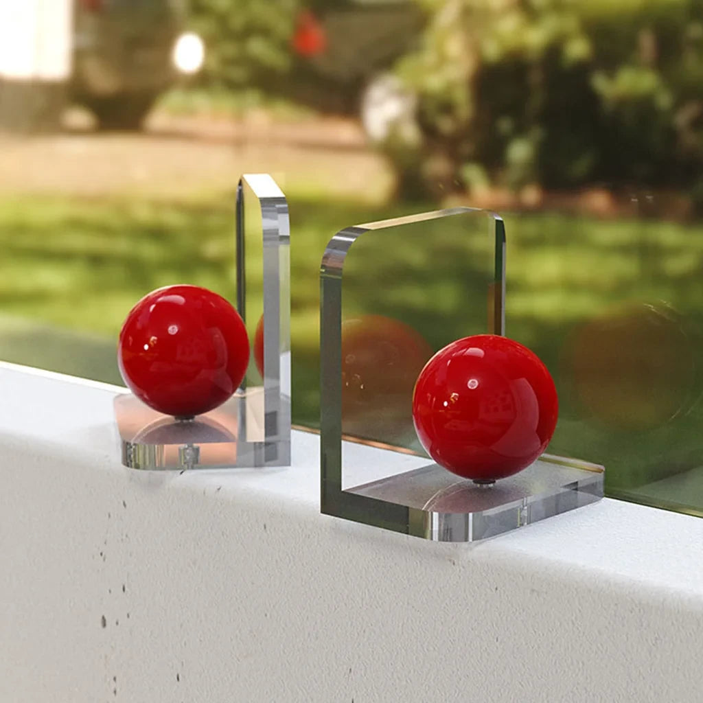Ball-Weighted Acrylic L-Shaped Bookend Set (Pair)