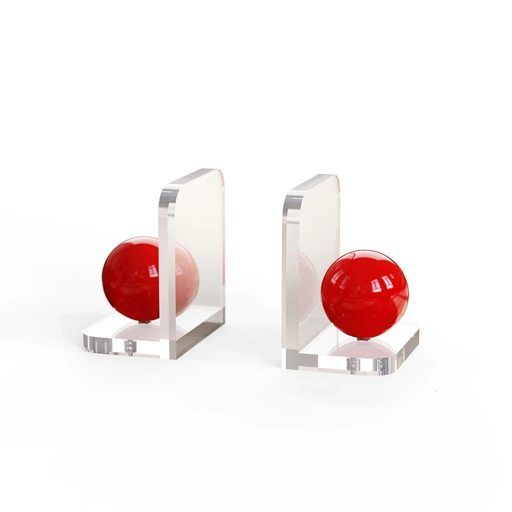 Ball-Weighted Acrylic L-Shaped Bookend Set (Pair)