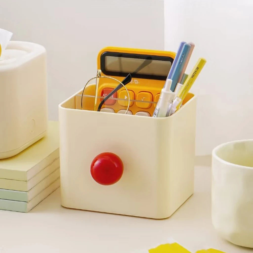 Cube Desk Organizer with Sphere Accent