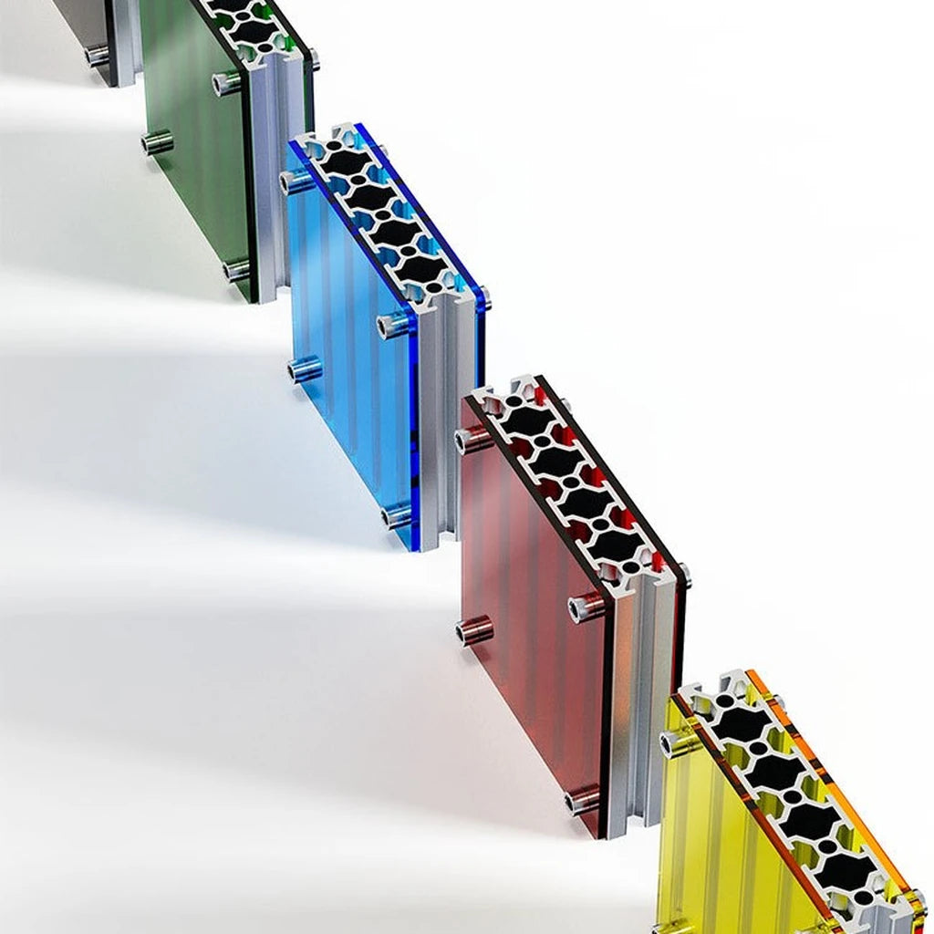 Aluminum Stripe Acrylic Coaster with Screw Detail