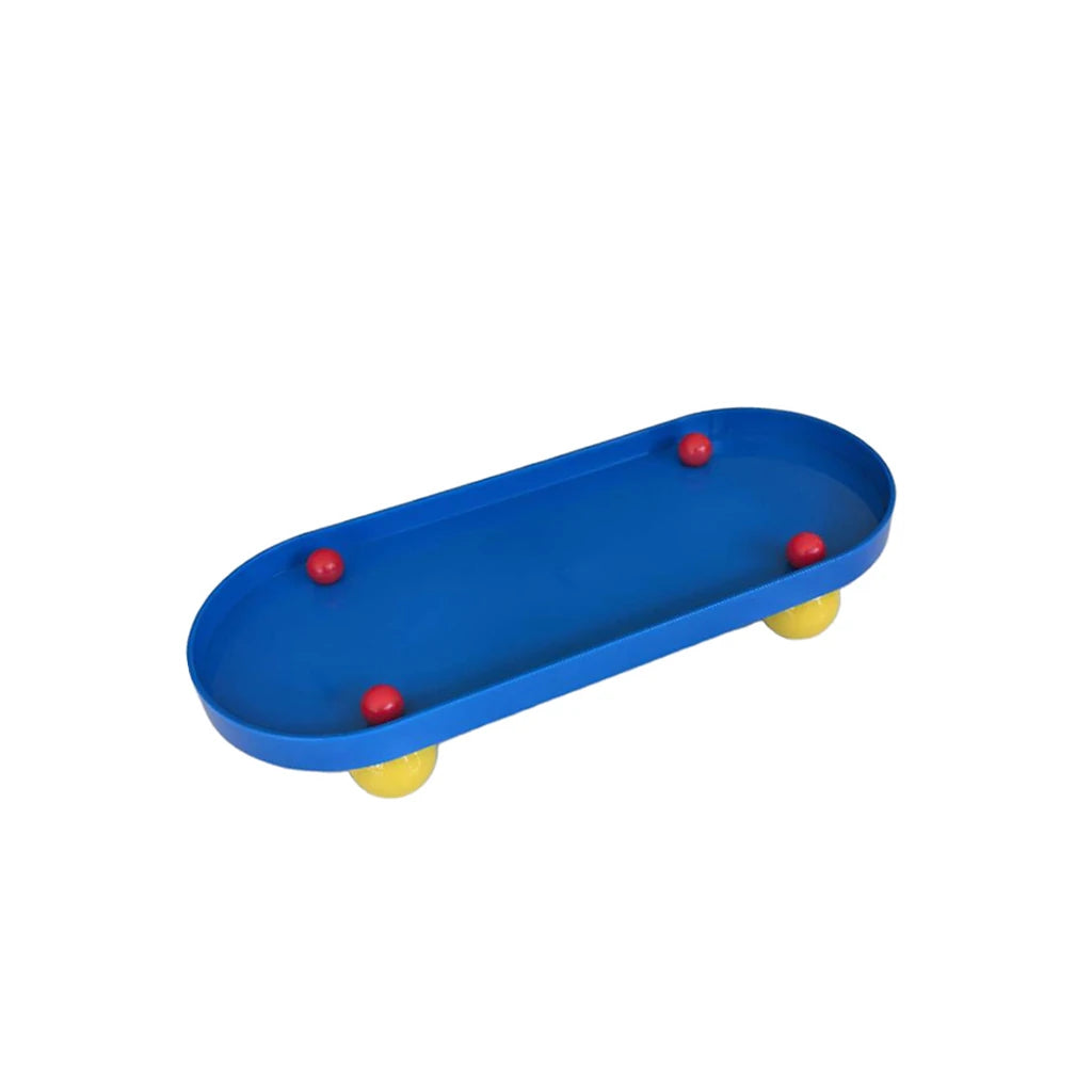 Oval Catchall Tray with Sculptural Sphere Feet