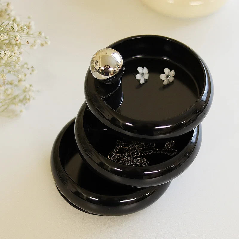 3-Tier Rotating Jewelry Organizer with Sphere Accent