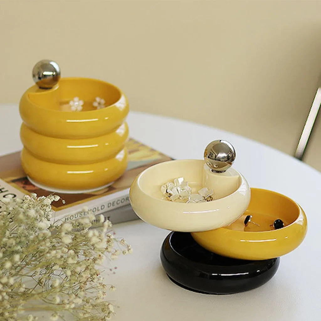 3-Tier Rotating Jewelry Organizer with Sphere Accent