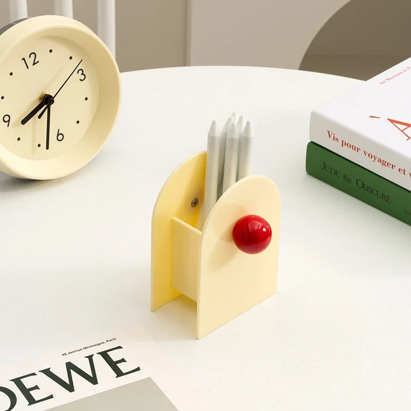 Arch Acrylic Pen Holder with Contrast Ball Accent