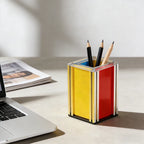 Color-Block Acrylic Desk Organizer with Aluminum Frame