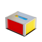Color-Block Acrylic Tissue Box Cover with Aluminum Frame