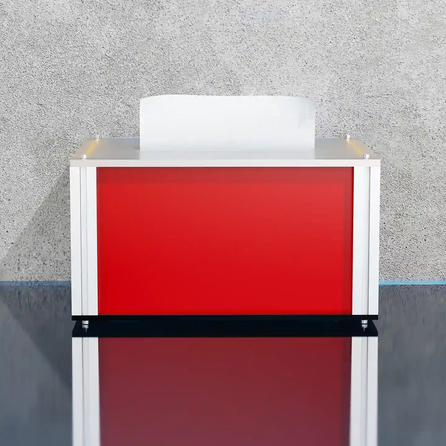 Color-Block Acrylic Tissue Box Cover with Aluminum Frame
