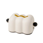 Cloud-Inspired Scalloped Tissue Box Cover with Sphere Accent