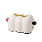 Cloud-Inspired Scalloped Tissue Box Cover with Sphere Accent