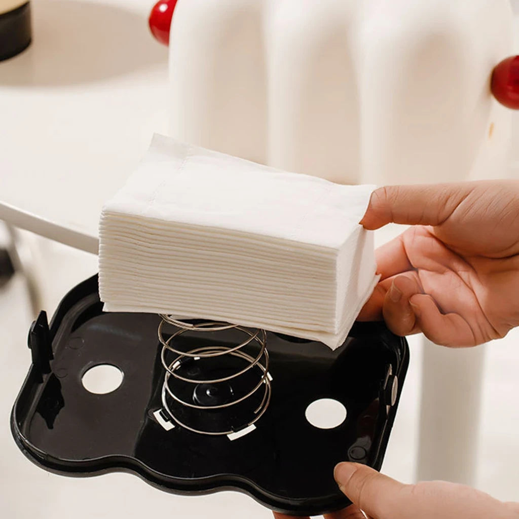 Cloud-Inspired Scalloped Tissue Box Cover with Sphere Accent